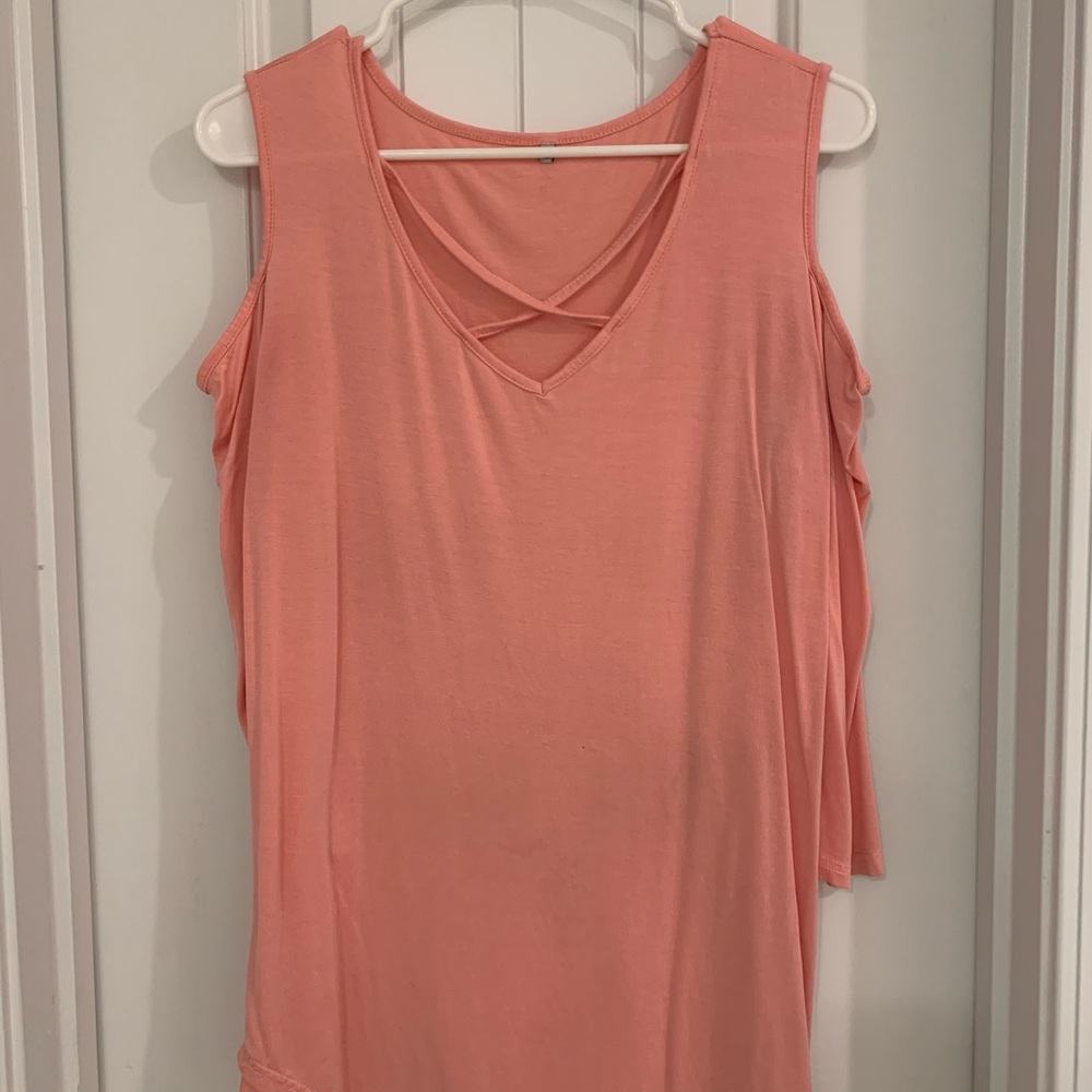 Pink Cold shoulder top